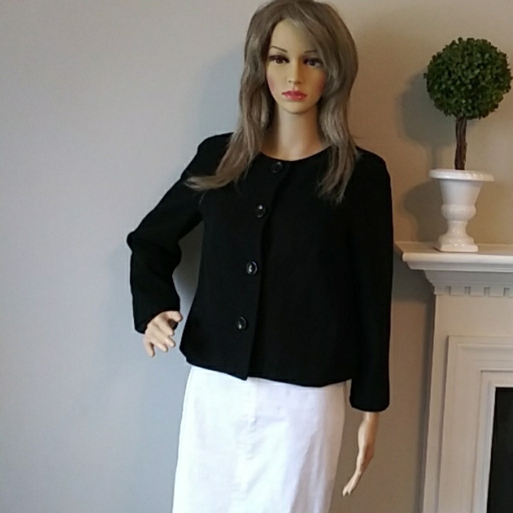 Louben blazer/jacket wool blend black 4 bottons